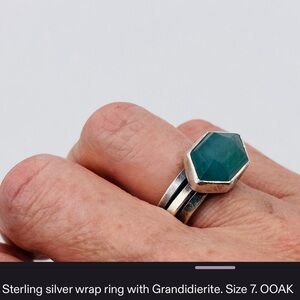 Sterling Sliver Wrap Ring With Grandidierite